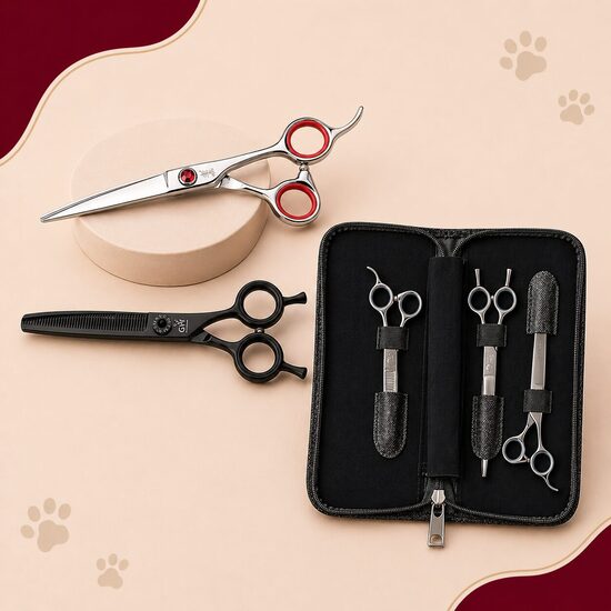 Šķēres suņu un kaķu frizieriem