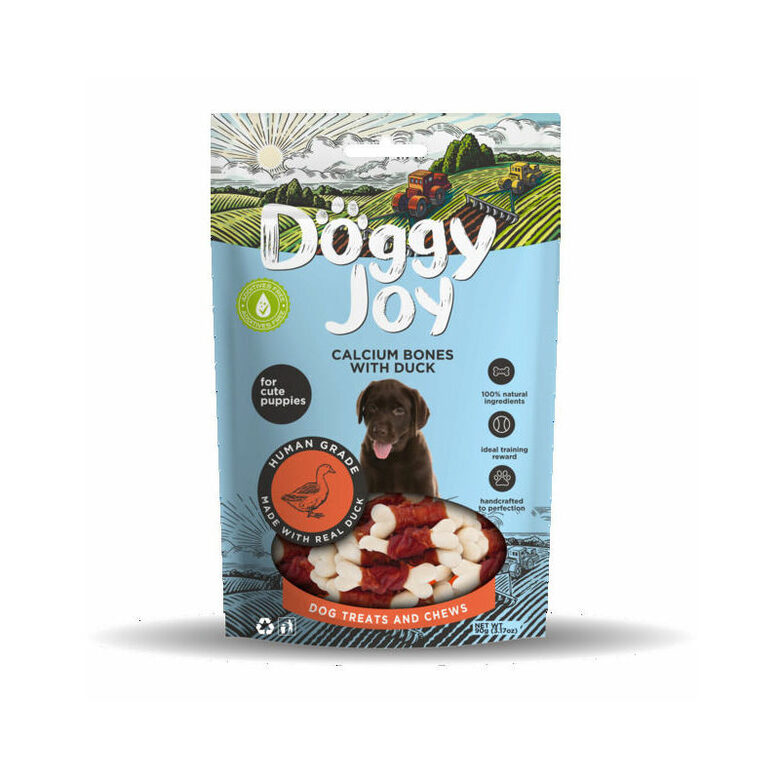 Doggy Joy Calcium Bones with Duck for Puppies, 90 g