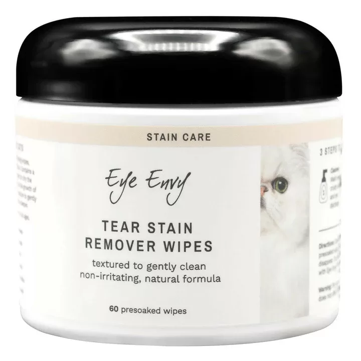 Eye Envy Tear Stain Remover Wipes for Cats, 60 gab - mitrās salvetes traipu attīrīšanai kaķiem
