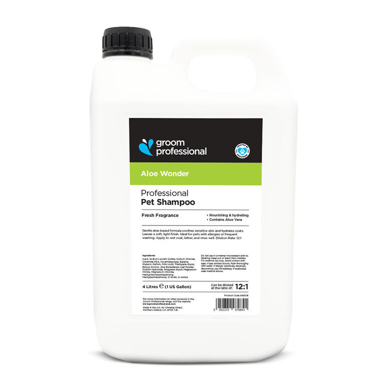 Groom Professional Aloe Wonder Shampoo, 4000 ml - helps to soothe and hydrate dry or irritated skin