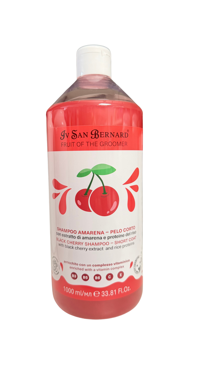 Iv San Bernard NEW Black Cherry (Amarena) Shampoo, 1000 ml - Шампунь «Черная вишня» для короткой шерсти