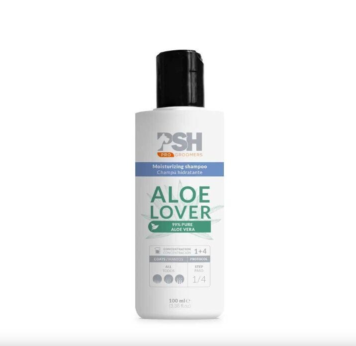 PSH PRO GROOMERS Aloe Lover Shampoo, 100ml - базовый увлажняющий шампунь с алоэ вера для поврежденной, сухой шерсти