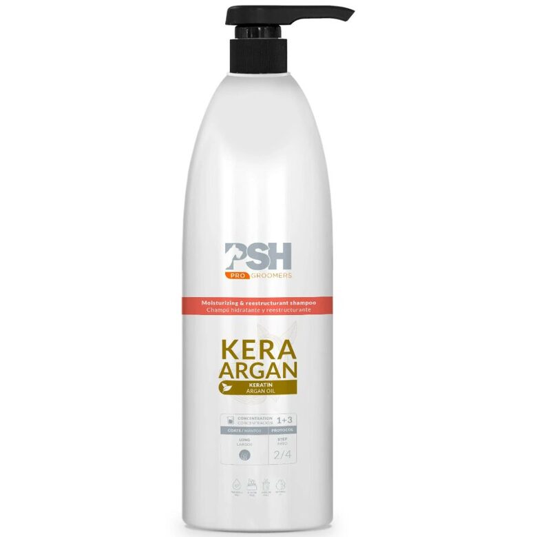 PSH PRO GROOMERS Kera Argan Shampoo, 1000ml - ideal for long-haired and medium-haired dogs that need extra moisture