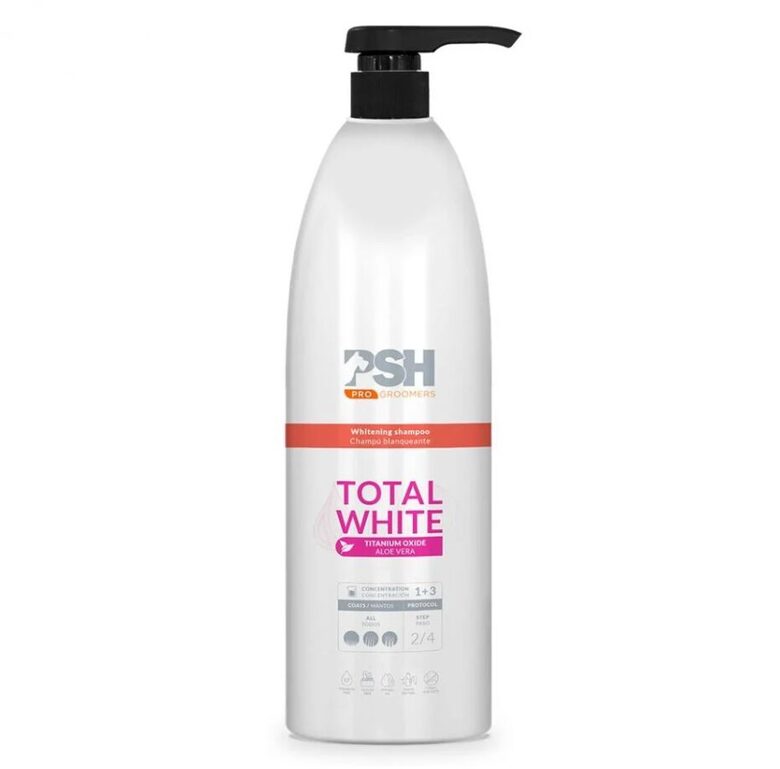 PSH PRO GROOMERS Total White Shampoo, 1000ml - intense whitening shampoo