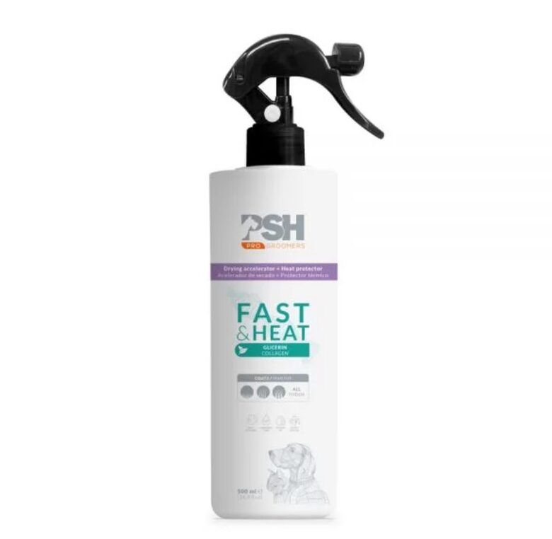 PSH PRO GROOMERS Fast & Heat, 500ml - Профессиональный спрей для ускорения сушки и термозащиты шерсти собак и кошек