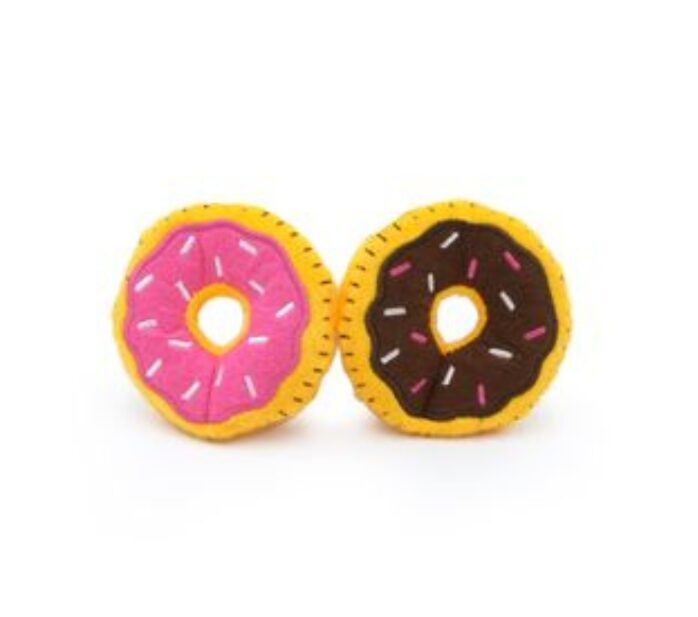 ZippyClaws Donutz 2-Pack (Pink, Brown) - Cat toys with catnip