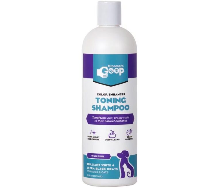 Groomer`s Goop Snow White Toning Shampoo, 473 ml - для удаления желтых тонов и стойких пятен с белой шерсти