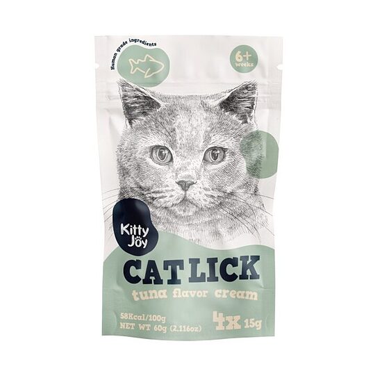 Kitty Joy Cat Lick Tuna Flavor Cream, 4x15g - Krēmīgās struktūras kārums kaķim ar tunča garšu