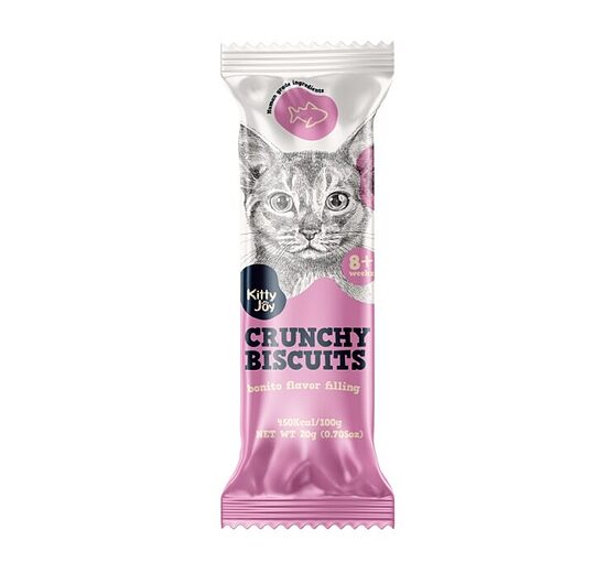 Kitty Joy Crunchy Biscuits Bonito Flavor Filling, 20g - Kraukšķīgi kaķu cepumi ar Bonito tunča garšas pildījumu