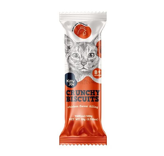Kitty Joy Crunchy Biscuits Chicken Flavor Filling, 20g - Kraukšķīgi kaķu cepumi ar vistas garšas pildījumu