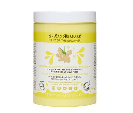 Iv San Bernard NEW Ginger & Elderberry Mask, 3000 ml - nodrošina antibakteriālo iedarbību un samazina ādas niezi, novērš blaugznu rašanos