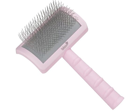 Blovi Tuffer Grooming Slicker Brush Long 25mm Pin, Pink