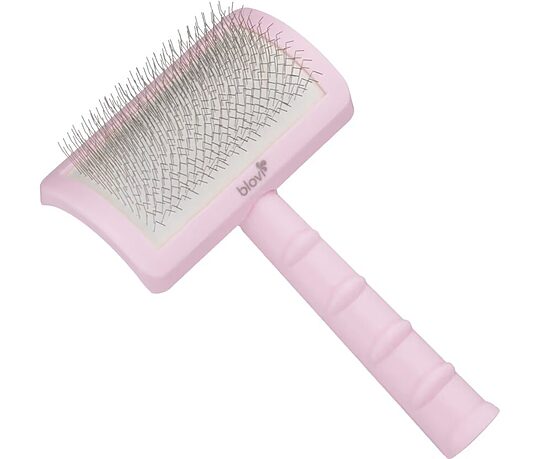 Blovi Tuffer Grooming Slicker Brush with Long 16mm Pins, Pink