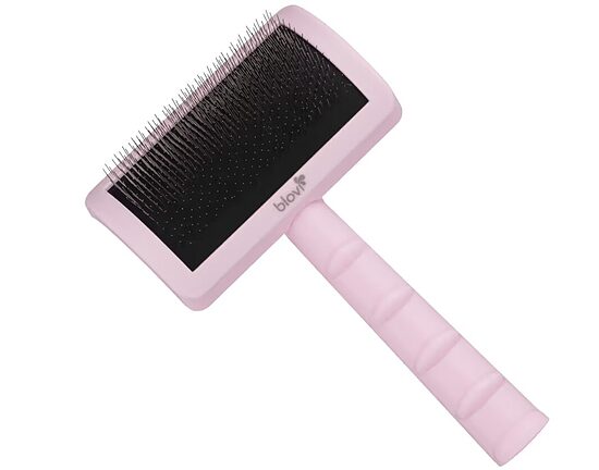 Blovi Tuffer Hard Grooming Slicker Brush with Short 12mm Pins, Pink