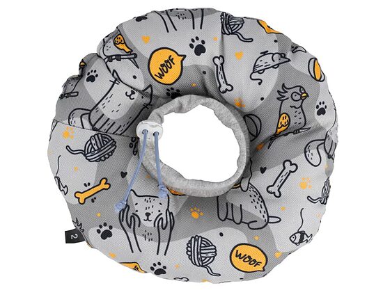 Biglo Pet Recovery Soft Cone Light Gray - Protective Collar for Dog & Cat, Soft Filling, Size 2