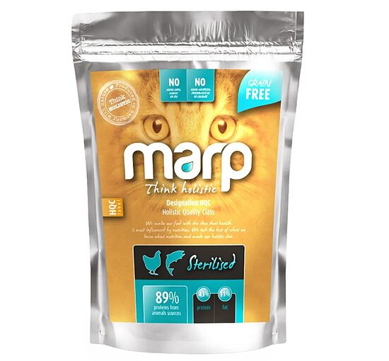 Marp Think Holistic Sterilized CAT - fish, chicken, salmon, for adult and senior sterilized cats, 500g