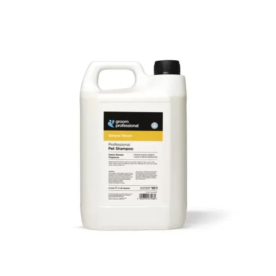 Groom Professional Banana Sheen Shampoo, 4000 ml - šampūns visām šķirnēm ar mitrinošām, mīkstinošām īpasībām