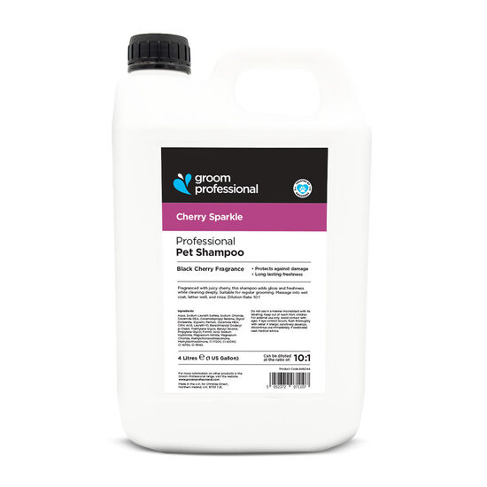 Groom Professional Cherry Sparkle Shampoo, 4000ml - powerful deep-cleansing and brightening dog shampoo