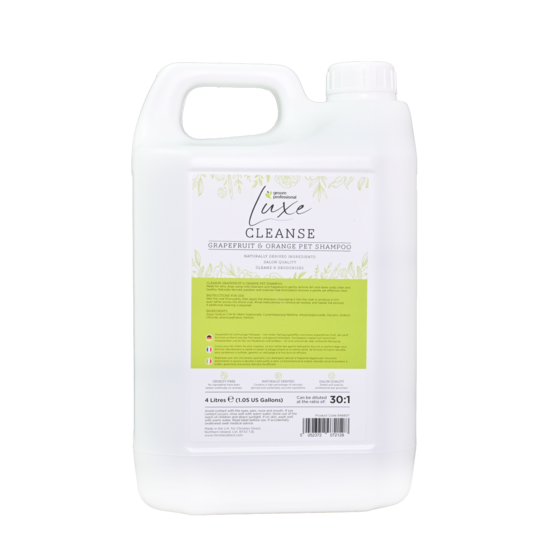 Groom Professional Luxe Cleanse Grapefruit & Orange Shampoo, 4000ml - a refreshing deep clean, a citrus-scented odour-eliminating boost for sensitive skin