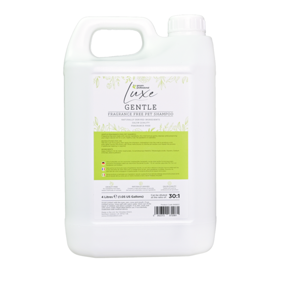 Groom Professional Luxe Gentle Fragrance Free Shampoo, 4000ml - a deep yet soothing cleanse for dogs with sensitive or problematic skin