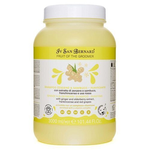 Iv San Bernard Ginger & Elderberry Shampoo, 3000 ml - против зуда с лечебным и антибактериальным действием, предотвращает появление перхоти