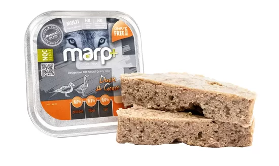 Marp Natural Plus Tray for Dogs – Duck with Goose - konservi suņiem ar pīles un zoss gaļu, 150g