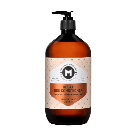 Melanie Newman Relax Dog Conditioner, 1000ml - питательная формула для чувствительной кожи, щенков, пожилых собак и пород с кудрявой или короткой/средней шерстью