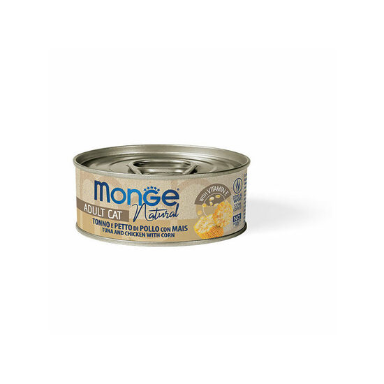 Monge Cat Natural Tuna and Chicken Breast with Corn, 80 g