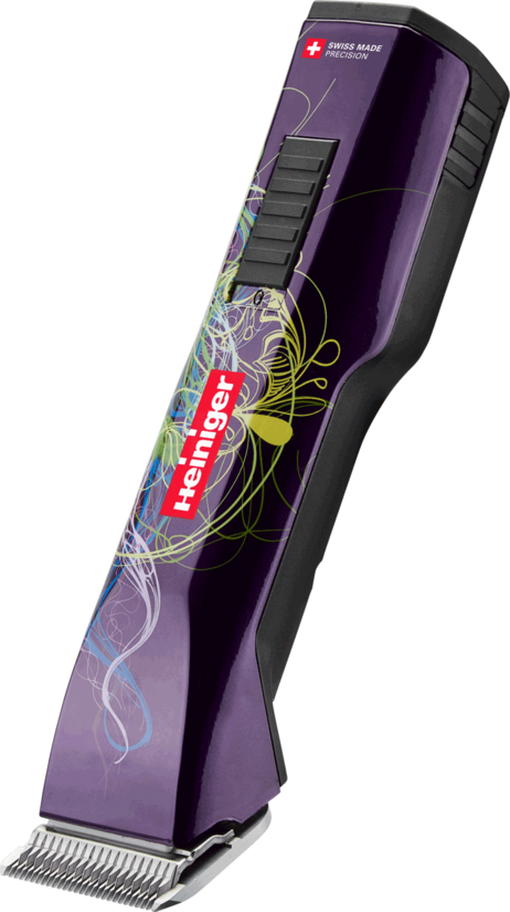 Heiniger Saphir Clipper Purple w/out cord, 1 battery - Profesionāls bezvadu dzīvnieku matu griezējs ar asmeni #10 un ar 1 bateriju