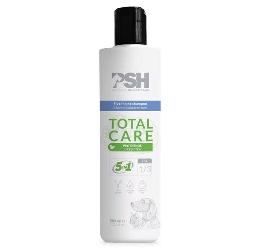 PSH Daily Beauty line Total Care Shampoo 5-in-1, 300ml - 5 vienā kopšanas šampūns ir ideāli piemērots suņu un kaķu ikdienas kopšanai