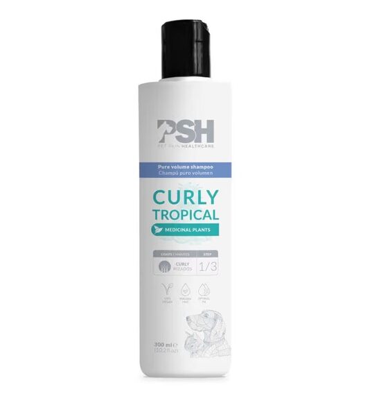 PSH Daily Beauty line Curly Tropical Shampoo, 300ml - šampūns suņiem un kaķiem ar cirtainu/apaļo kažoku lietošanai mājas apstākļos