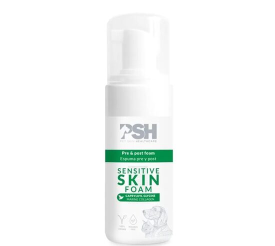 PSH Pro Health Sebo Sensitive Skin Foam, 60ml - nenoskalojamas putas ādas kopšanai suņiem un kaķiem ar pārmērīgu taukainību un blaugznām