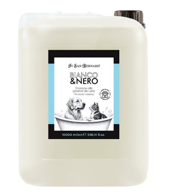 Iv San Bernard Black and White Line Milk Shampoo, 10000 ml - piena šampūns īsspalvainiem dzīvniekiem un kažokam