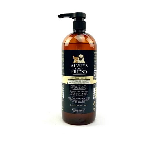 Always Your Friends Fruit Friends Shampoo 2in1, 1000ml - šampūns veicina ilgstošu mitrināšanu, uzlabo ķemmējamību