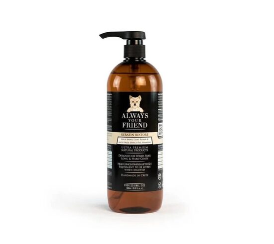 Always Your Friends Keratin Restorative Shampoo, 1000ml - šampūns, kas atjauno apmatojuma dabisko stāvokli