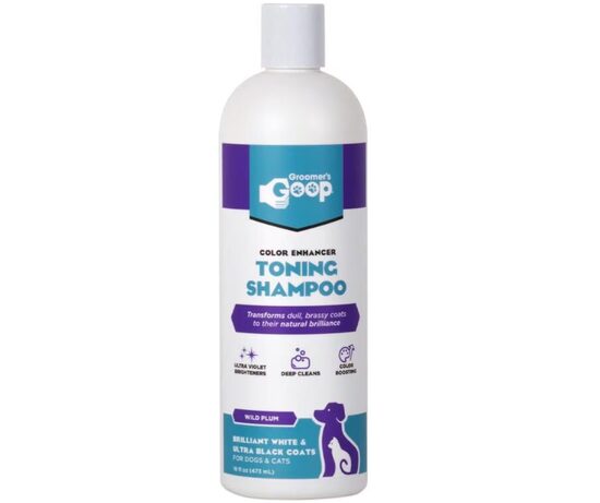 Groomer`s Goop Snow White Toning Shampoo, 473 ml - removes yellow tones and stubborn stains in white coats