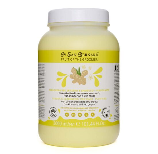 Iv San Bernard NEW Ginger & Elderberry Mask, 3000 ml - nodrošina antibakteriālo iedarbību un samazina ādas niezi, novērš blaugznu rašanos