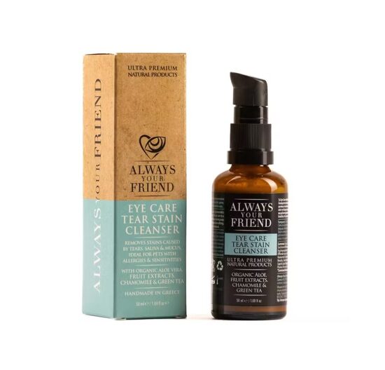Always Your Friend Eye Care Tear Stain Cleanser, 50ml - asaru traipu tīrīšanas līdzeklis droši attīra un noņem traipus un nepatīkamas nogulsnes ap acīm