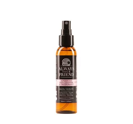 Always Your Friend Ear Cleaner & Deodorant, 100ml - Spēcīgs uz sudraba bāzes veidots losjons ausu/auss kanāla tīrīšanai un ķepu un ādas dezodorēšanai