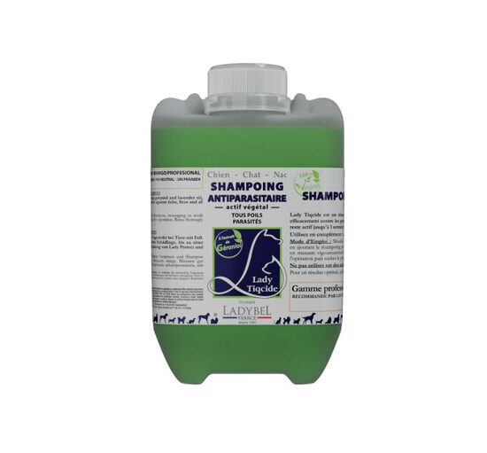 Ladybel Lady Tiqcide Shampoo, 5L - противопаразитарный шампунь с гераниолой, подходит для любого типа длинных и коротких волос