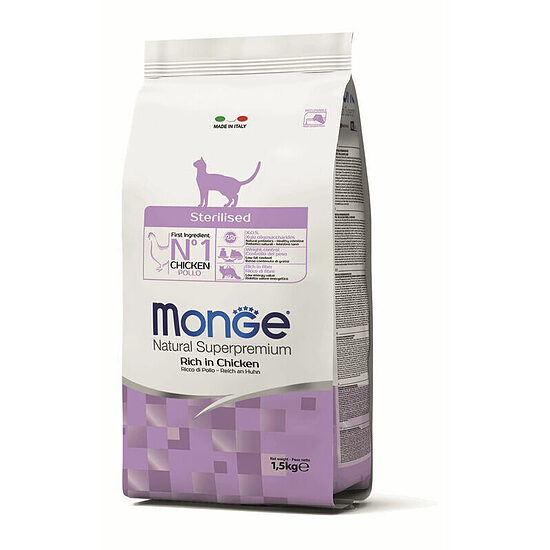 Monge Cat Sterilised Rich in Chicken, 1,5 kg - сухой корм для стерилизованных кошек с курицей