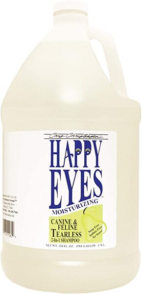 CHRIS CHRISTENSEN Happy Eyes Tearless 2 in 1 Shampoo, 3,78 L - šampūns suņiem un kaķiem, nekairina acis