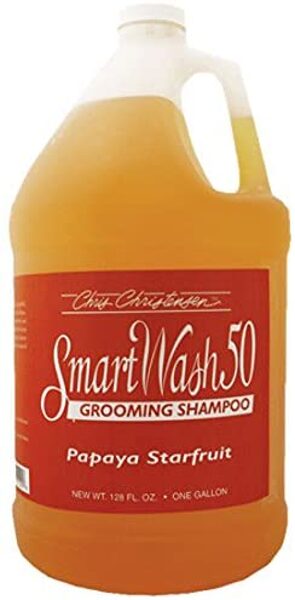 CHRIS CHRISTENSEN Smart Wash 50 Papaya Starfruit Grooming Shampoo - šampūns suņiem un kaķiem 3,78L