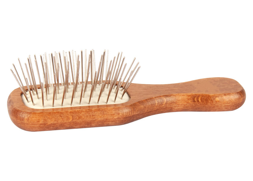 Show Tech Mini Wooden Pin Brush 12cm Rectangular Walnut