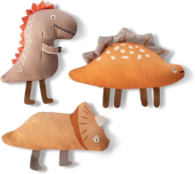 Fringe Studio Plush Dog Toy Set - We Came. We Saur, 3 Piece Set