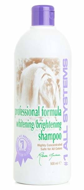 #1 All Systems Professional Formula Whitening/Brightening Shampoo, 250 ml - enhances dog’s natural color, all colors