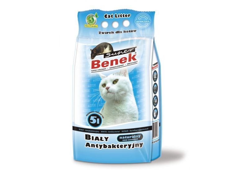 Super Benek Antibacterial, 5L - antibakteriālas kaķu smiltis