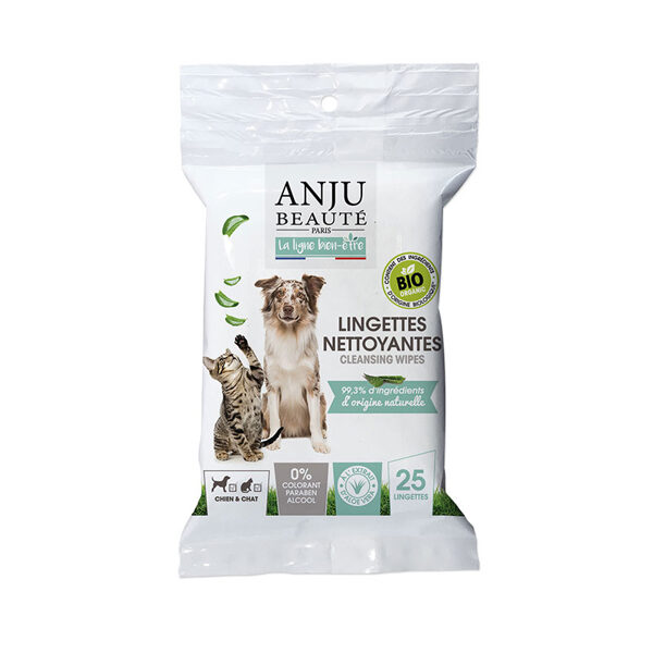 Anju Beaute Cleansing Wipes, 25 gb - viegli aromatizētas mitrās salvetes suņiem un kaķiem