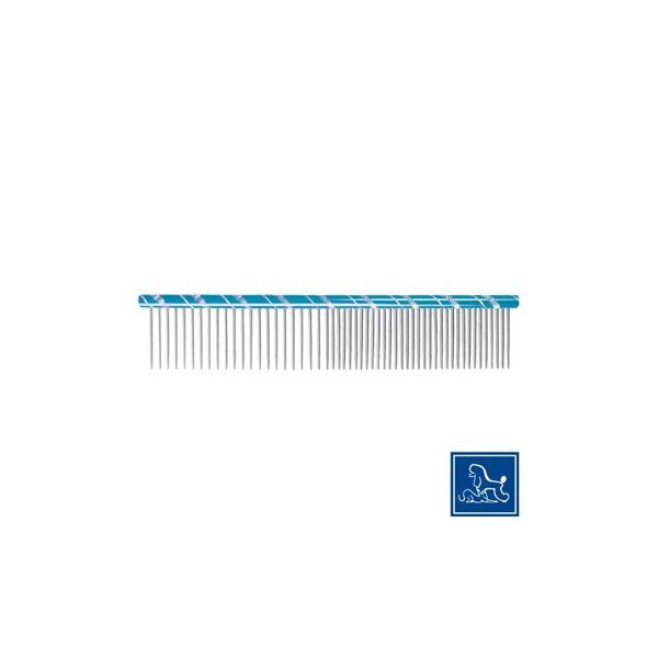 Idealdog "Star" steel comb, голубая, 50/50 - 16cm, зубья 26mm