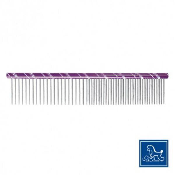 Idealdog "Star" steel comb, Фиолетовая 50/50 - 19 cm, зубья 26mm